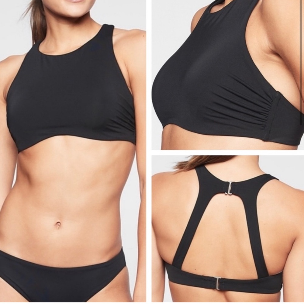 Athleta Maldives High Neck Bikini Top in Black